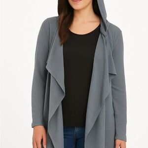 Logo by Lori Goldstein  Blue Waffle Knit open Size Large